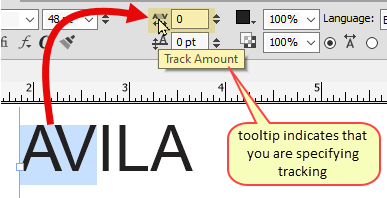 specifying tracking in QuarkXPress