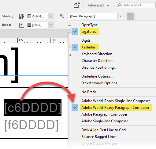 Appendices InDesign Working With Arabic Text In InDesign